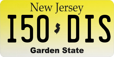 NJ license plate I50DIS