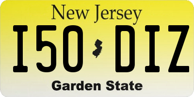 NJ license plate I50DIZ
