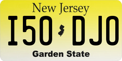 NJ license plate I50DJO