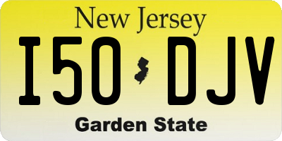 NJ license plate I50DJV