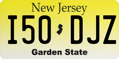NJ license plate I50DJZ