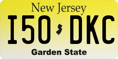 NJ license plate I50DKC