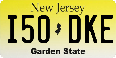 NJ license plate I50DKE