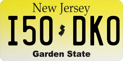 NJ license plate I50DKO