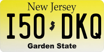 NJ license plate I50DKQ