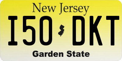 NJ license plate I50DKT