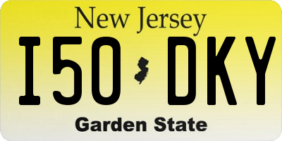 NJ license plate I50DKY