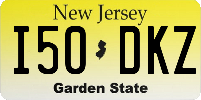 NJ license plate I50DKZ