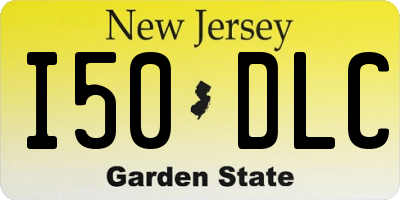 NJ license plate I50DLC