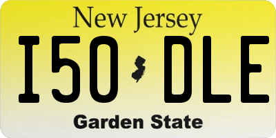 NJ license plate I50DLE