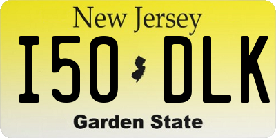 NJ license plate I50DLK