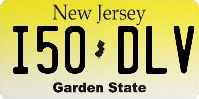 NJ license plate I50DLV