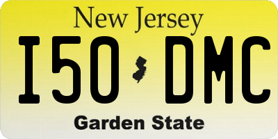 NJ license plate I50DMC