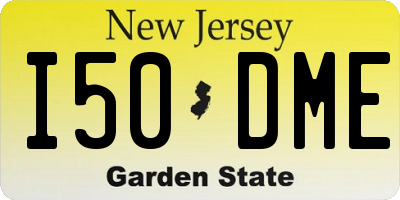 NJ license plate I50DME