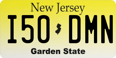 NJ license plate I50DMN
