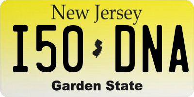 NJ license plate I50DNA