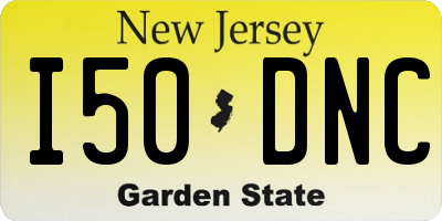 NJ license plate I50DNC