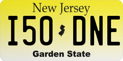 NJ license plate I50DNE