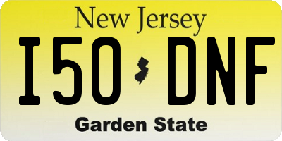 NJ license plate I50DNF