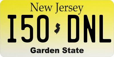 NJ license plate I50DNL
