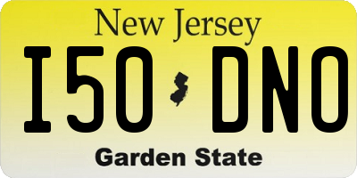 NJ license plate I50DNO