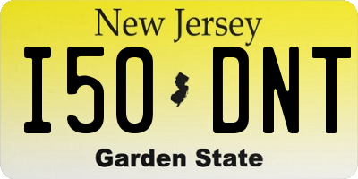 NJ license plate I50DNT
