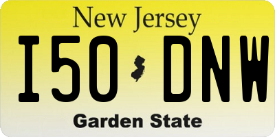 NJ license plate I50DNW