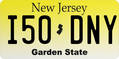 NJ license plate I50DNY