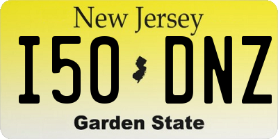 NJ license plate I50DNZ