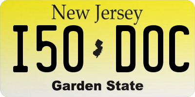 NJ license plate I50DOC
