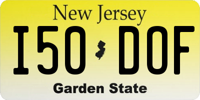 NJ license plate I50DOF
