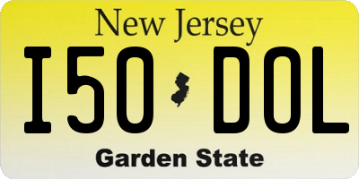 NJ license plate I50DOL