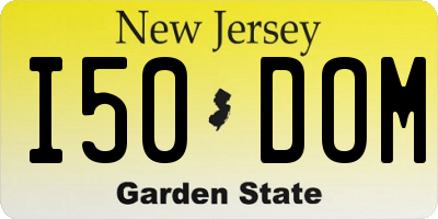 NJ license plate I50DOM