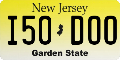 NJ license plate I50DOO