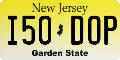 NJ license plate I50DOP