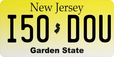 NJ license plate I50DOU