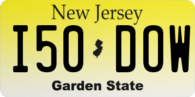 NJ license plate I50DOW