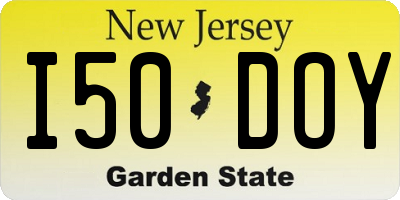 NJ license plate I50DOY