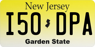 NJ license plate I50DPA