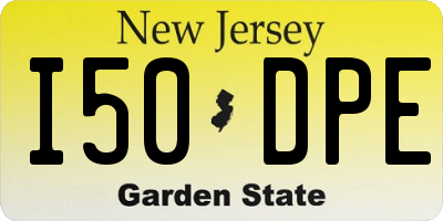 NJ license plate I50DPE
