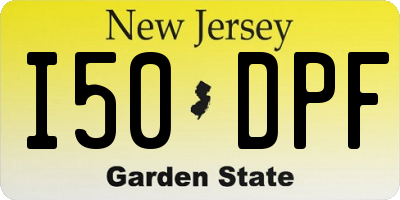 NJ license plate I50DPF