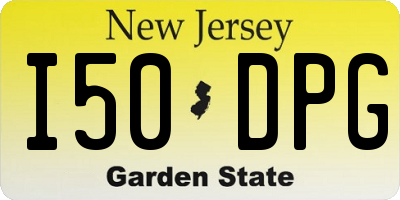 NJ license plate I50DPG