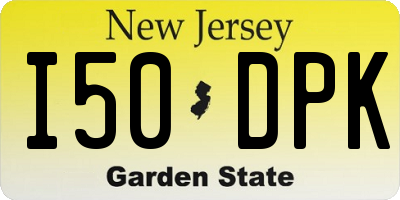 NJ license plate I50DPK