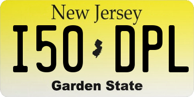 NJ license plate I50DPL