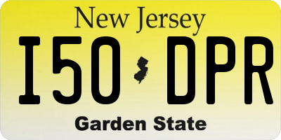 NJ license plate I50DPR