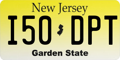 NJ license plate I50DPT
