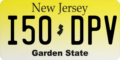NJ license plate I50DPV