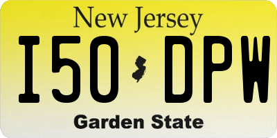 NJ license plate I50DPW
