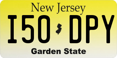 NJ license plate I50DPY