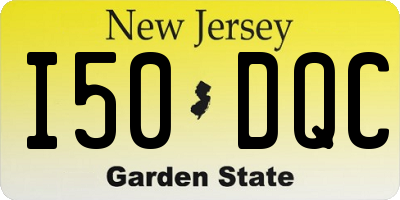 NJ license plate I50DQC